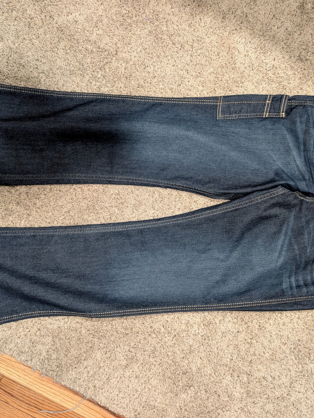 Women's Ariat Rebar Dark Blue Bootcut Jeans with Contrast Stitching - Picture 2 of 5